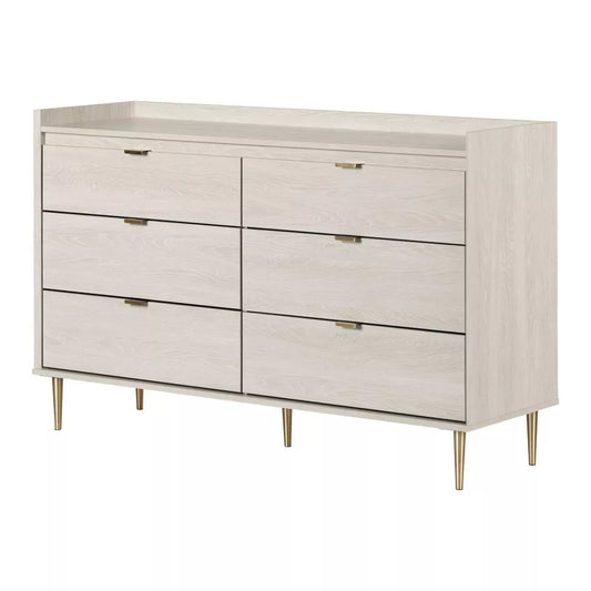 Hype 6 Drawer Double Dresser Winter Oak - South Shore