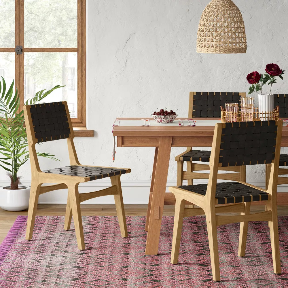 Ceylon Woven Dining Chair Black/Natural - Threshold