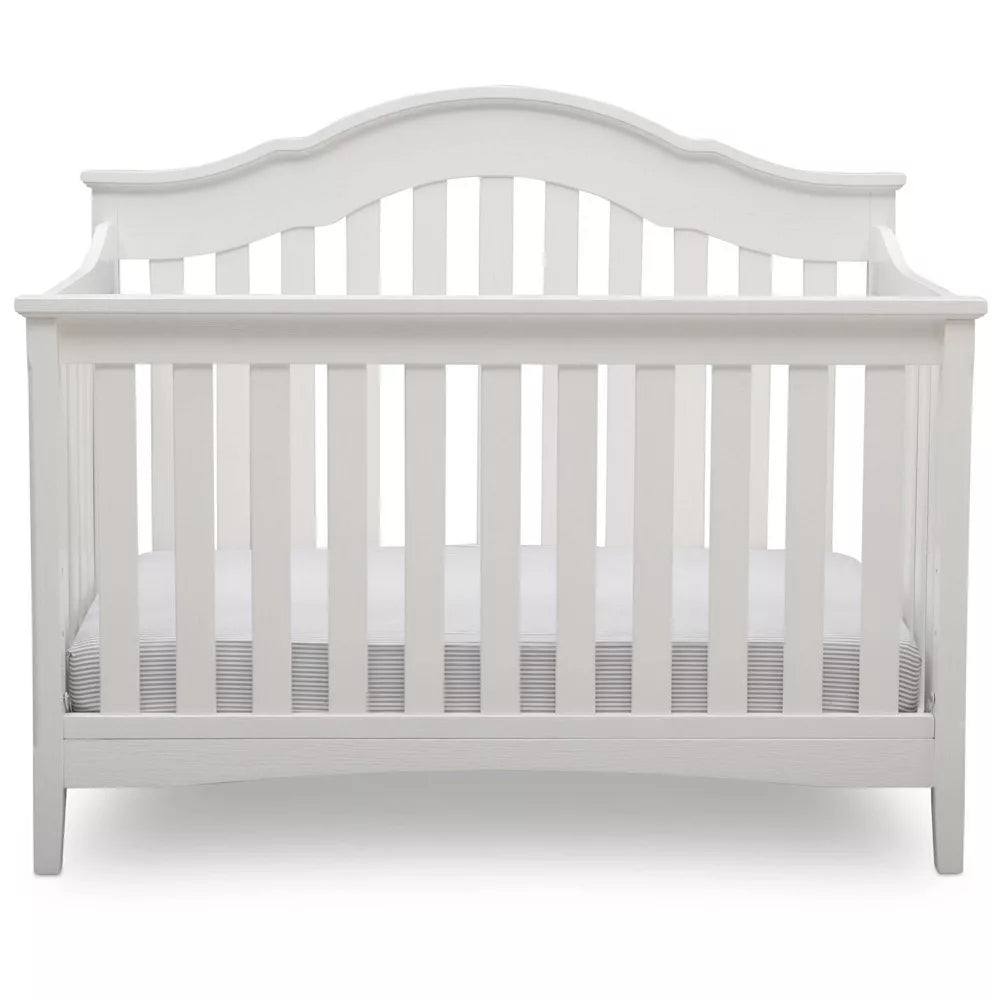 Delta Children Farmhouse 6-in-1 Convertible Crib Textured White