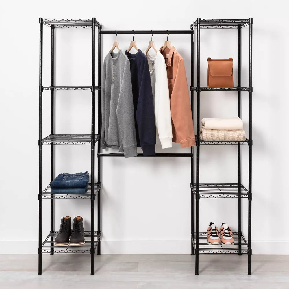 4-8' Wire Closet System Black -Brightroom