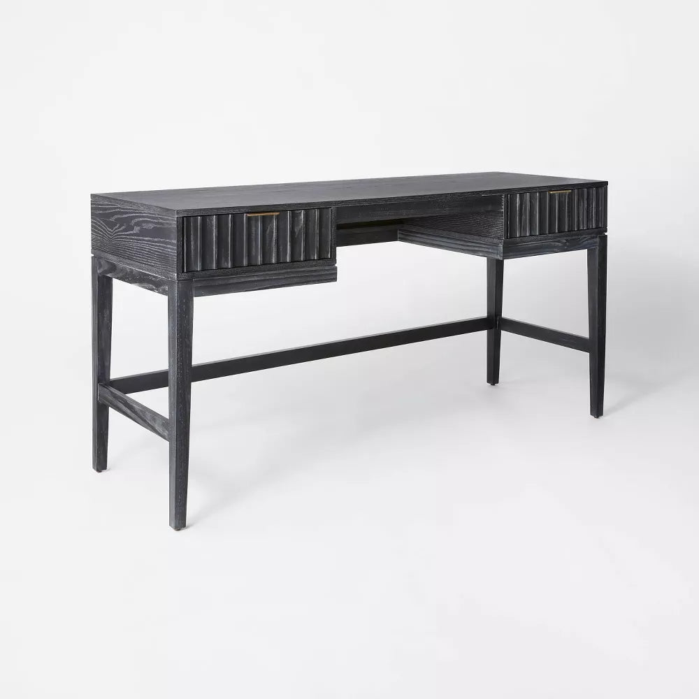 Thousand Oaks Wood Scalloped Desk Black - Threshold designed with Studio McGee