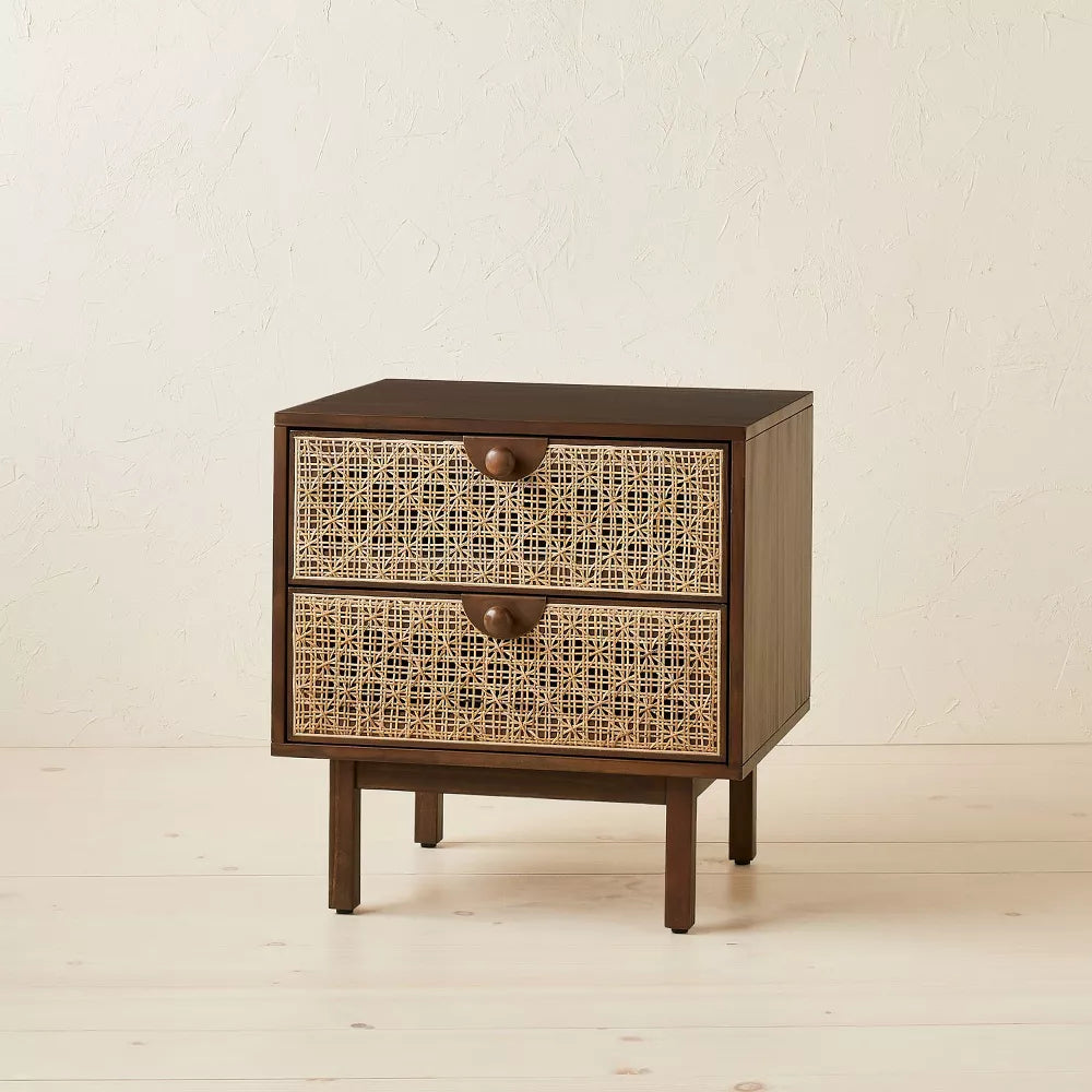 Palermo Nightstand Daisy Webbing Brown - Opalhouse designed with Jungalow
