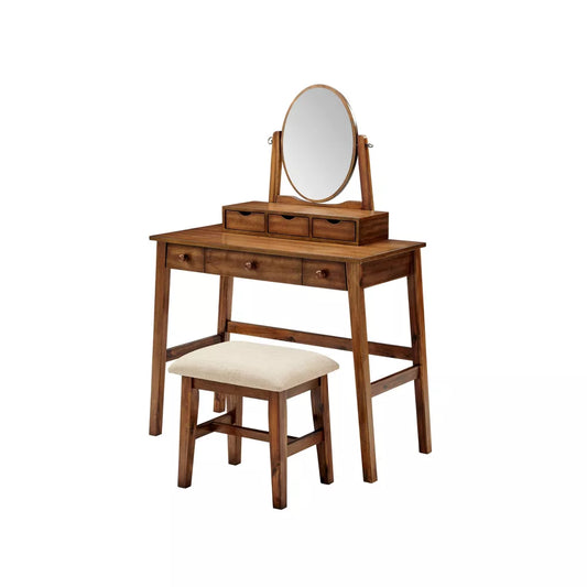 Lorna Vanity Set Walnut - Linon