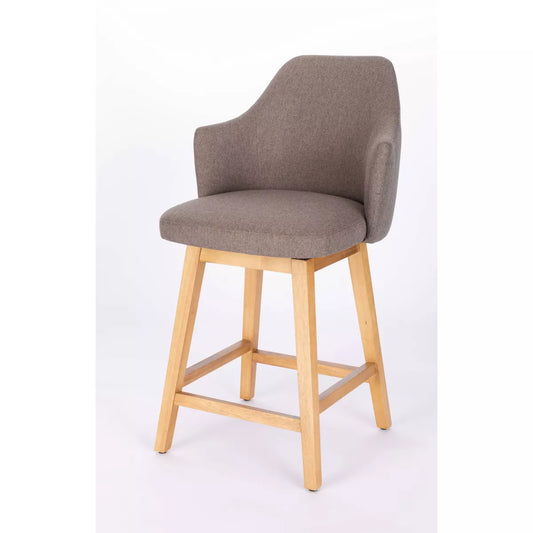 Kinston Swivel Curved Back Upholstered Counter Height Barstool - Threshold™-Mushroom Gray