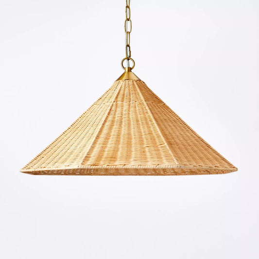 Tapered Rattan Ceiling Light Brown - Threshold designed with Studio McGee