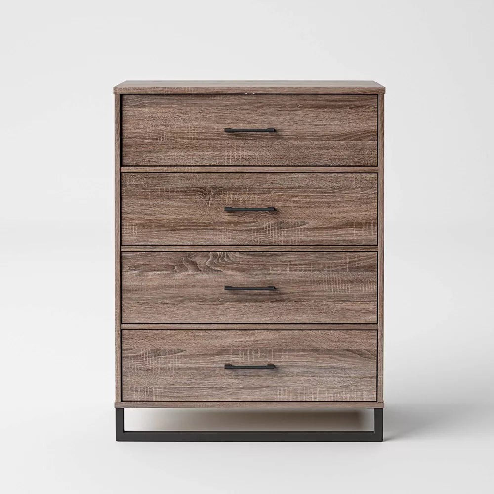 Mixed Material 4 Drawer Dresser Gray - Room Essentials