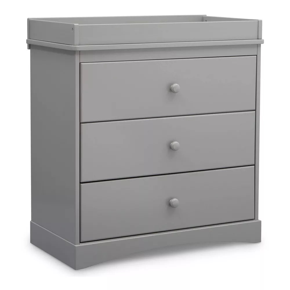 Delta Children Skylar 3-Drawer Dresser with Changing Top Gray