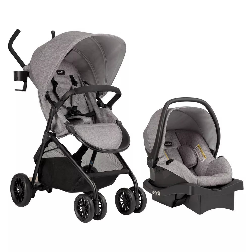 Evenflo Sibby Travel System with LiteMax 35 Infant Car Seat Mineral Gray