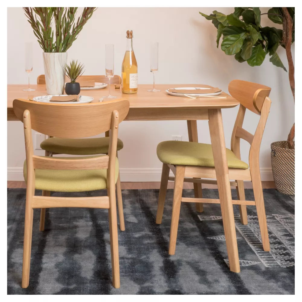 Set of 2 Idalia Dining Chair Green Tea/Oak - Christopher Knight Home
