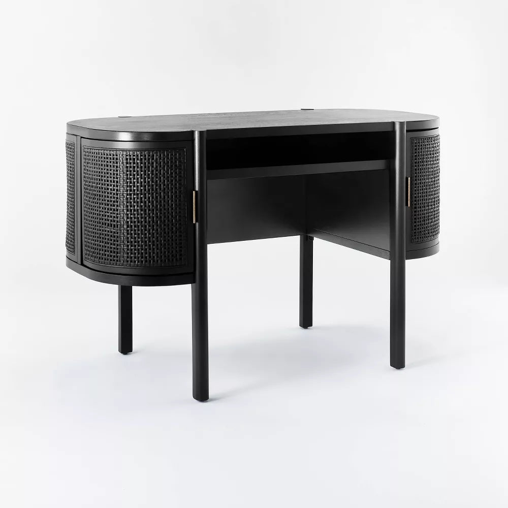 Portola Hills Caned Desk Black - Threshold designed with Studio McGee