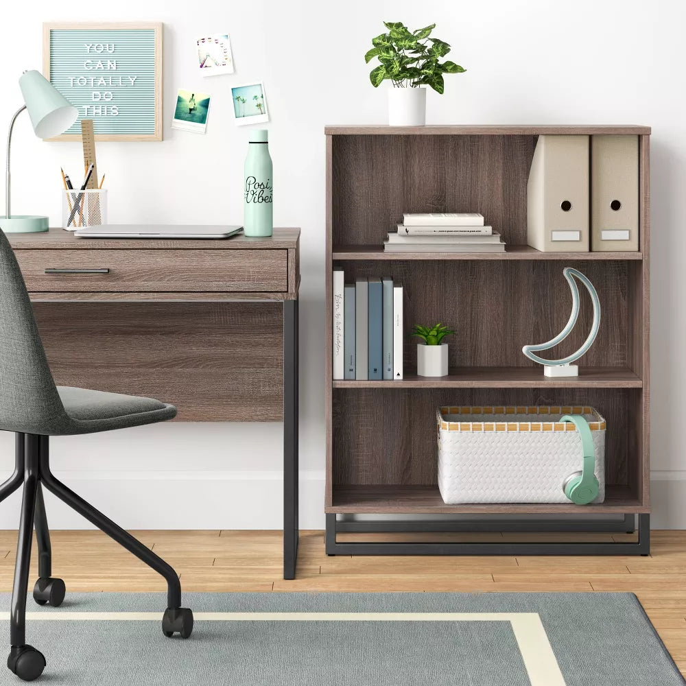 Mixed Material Writing Desk Gray - Room Essentials