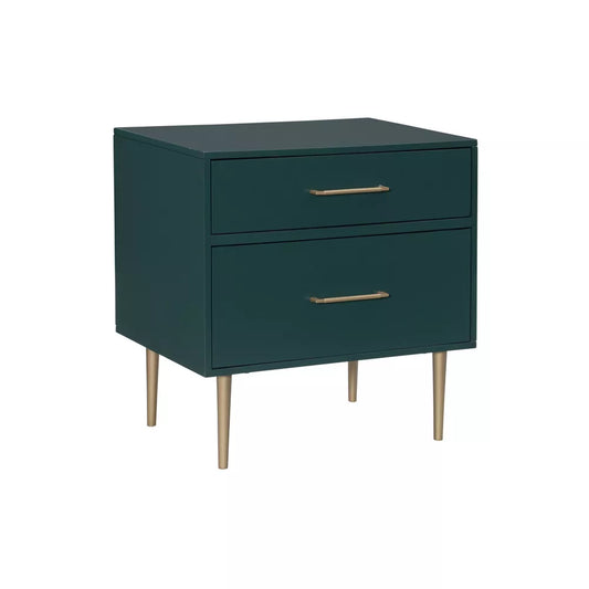 Gloria 2 Drawer Nightstand Dark Green - Linon