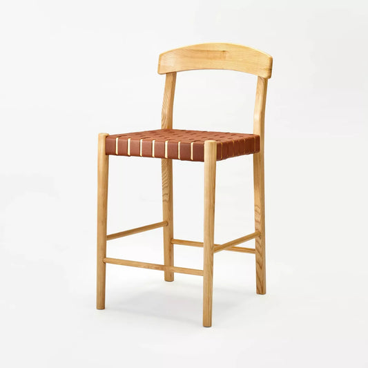 Cliff Haven Solid Wood with Woven Seat Counter Stool - Threshold designed with Studio Mcgee