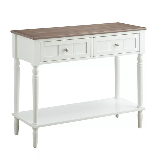 French Country 2 Drawer Hall Table with Shelf - Breighton Home