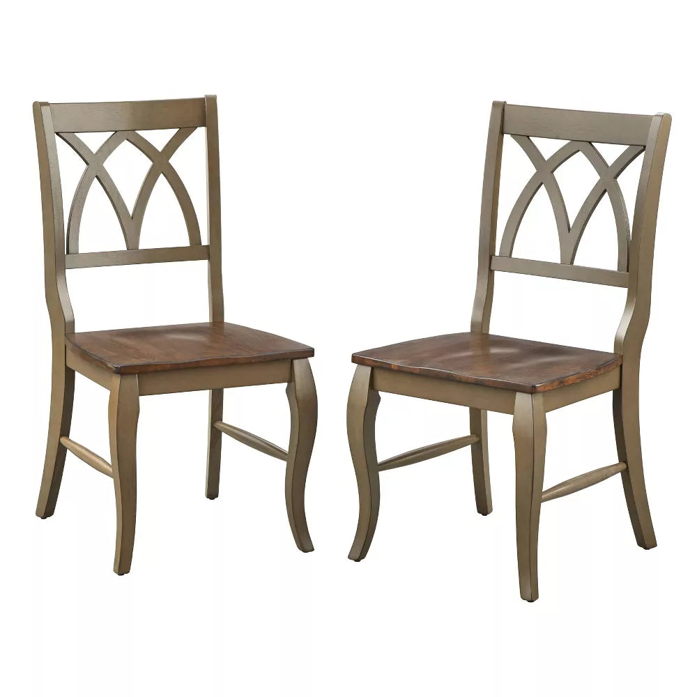 Set of 2 Montauk Dining Chairs Grey/Oak - Buylateral