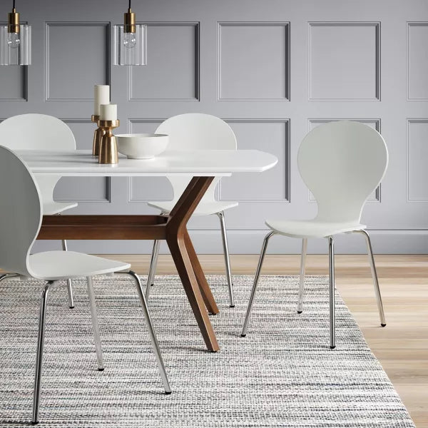 72" Emmond Mid-Century Modern Dining Table White/Brown - Threshold™