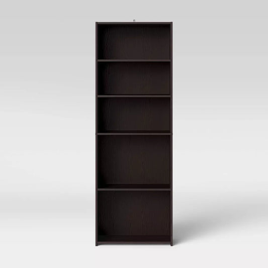 5 Shelf Bookcase Espresso Brown