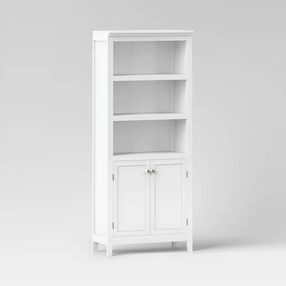 72" Carson 5 Shelf Bookcase with Doors White - Threshold