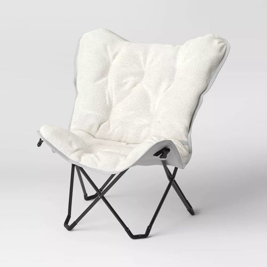 Butterfly Chair Cream Faux Shearling - Room Essentials