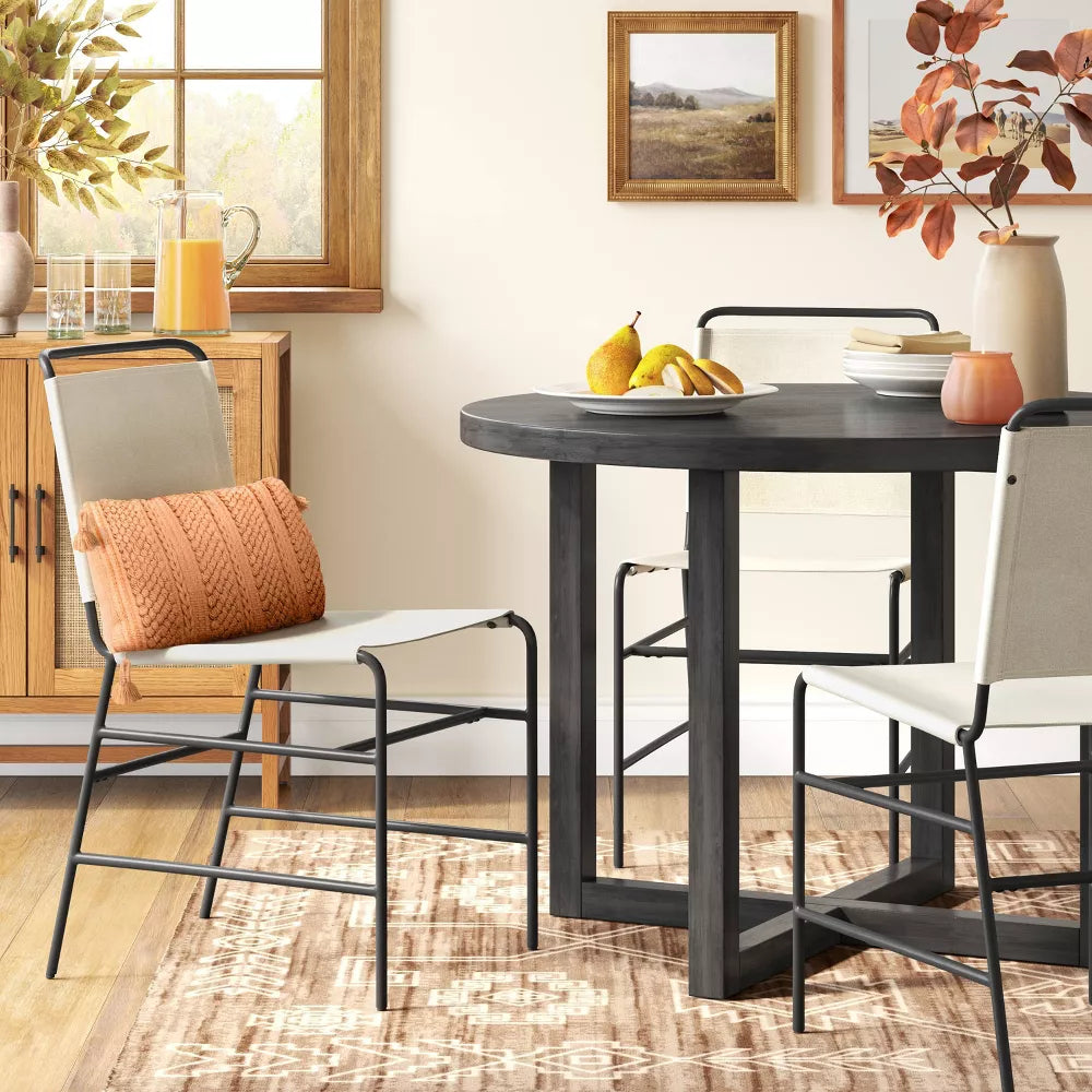 Ward Sling Metal Frame Dining Chair Cream Canvas - Threshold