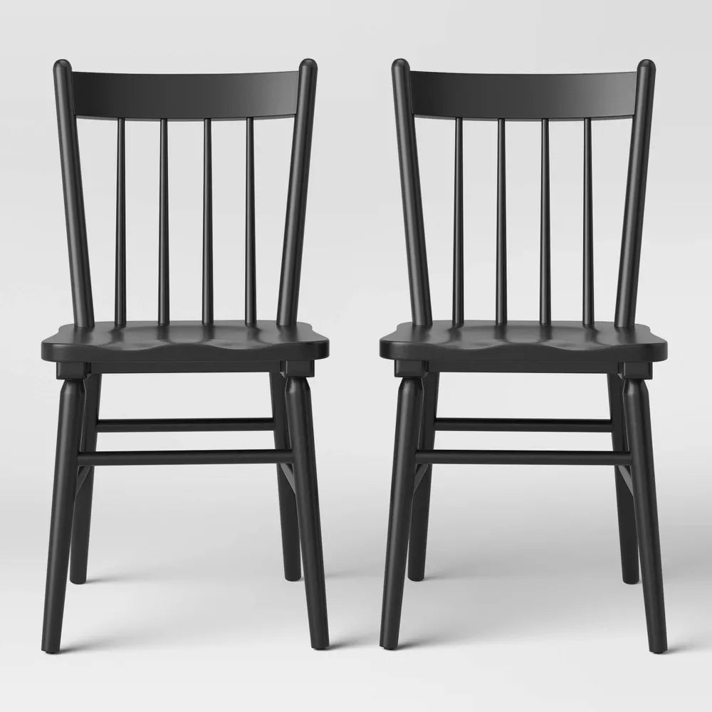 Set of 2 Hassell Wood Dining Chair Black - Threshold