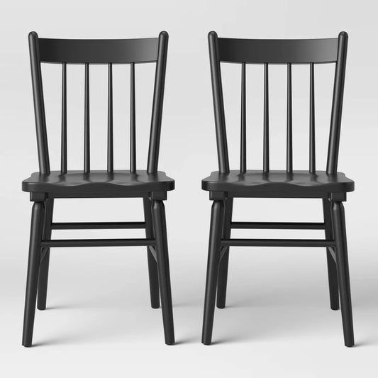 Set of 2 Hassell Wood Dining Chair Black - Threshold