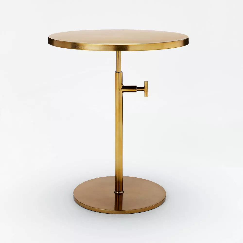 Fielding Pedestal Accent Table Aged Brass - Threshold designed with Studio McGee