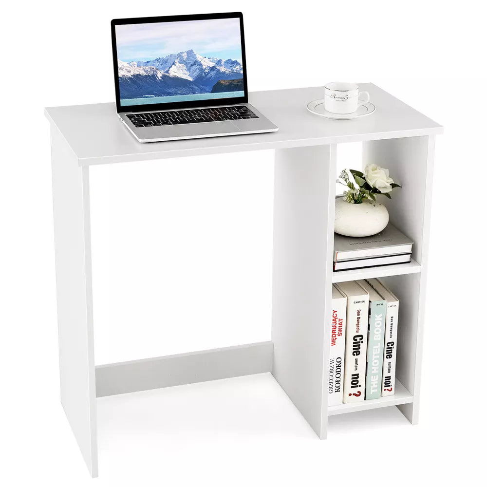 Costway 31.5" Small Computer Desk Home Office Study Writing Desk with 2 Compartments