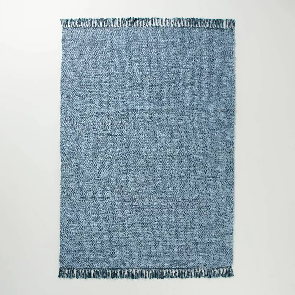 5x7 Solid Jute Area Rug Faded Blue - Hearth & Hand™ with Magnolia