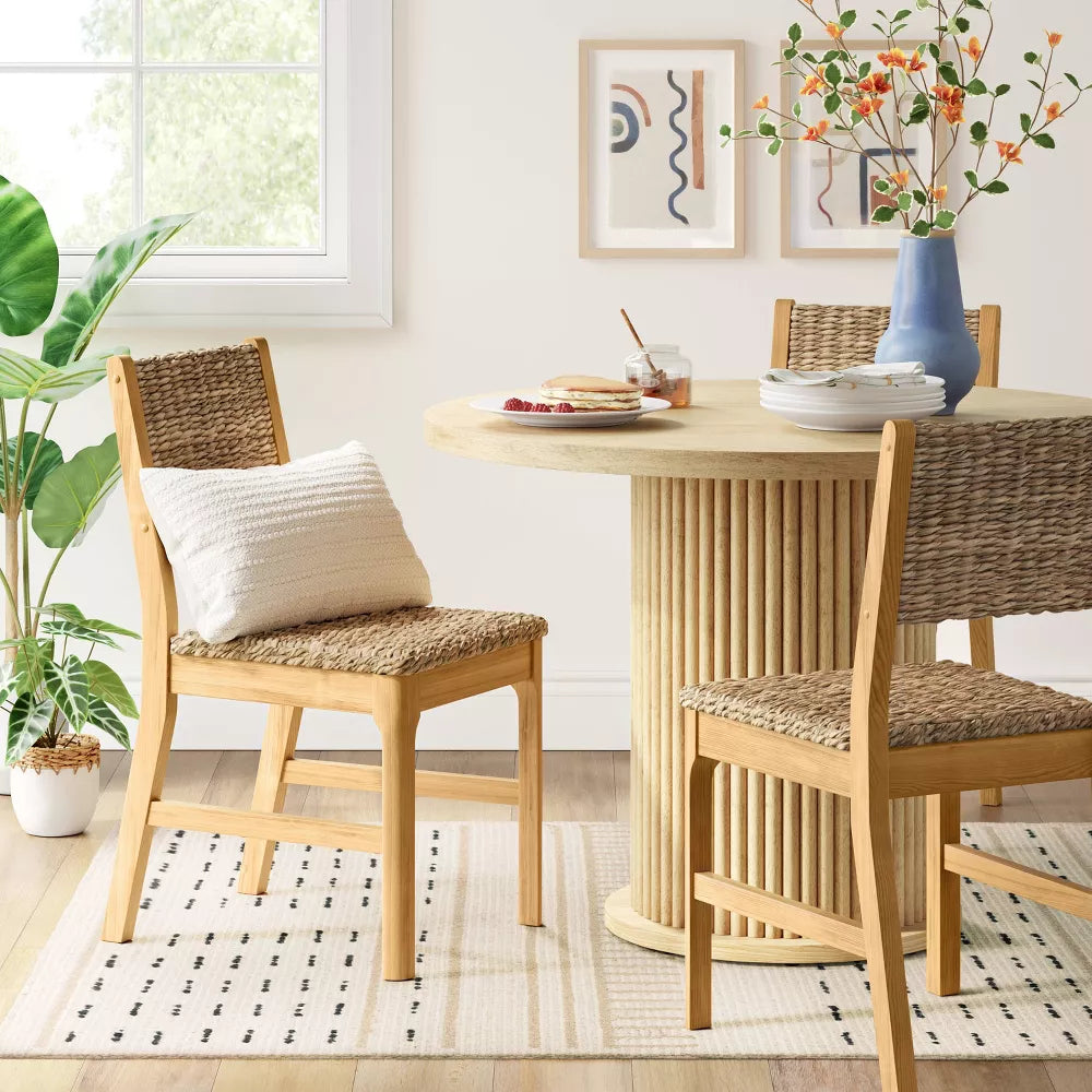 Castine Wood Dining Chair with Woven Seat and Back Natural - Threshold