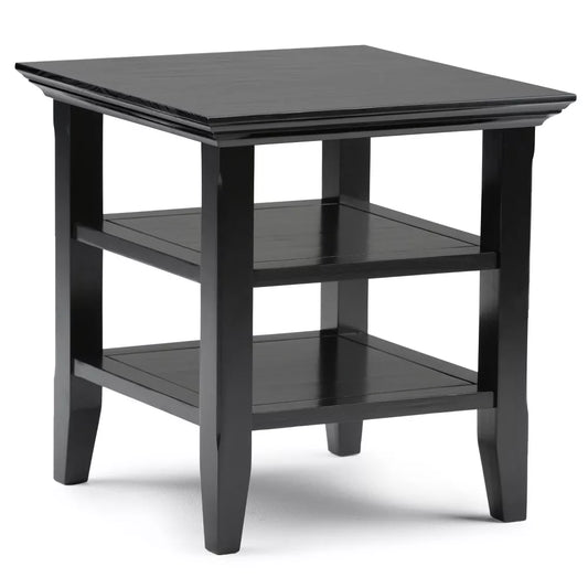 19" Normandy Solid Wood End Table Black -Wyndenhall