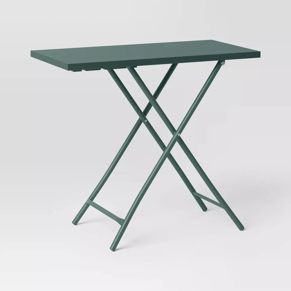 Steel Rectangle Multi-tier Outdoor Folding Accent Table Green -Room Essentials