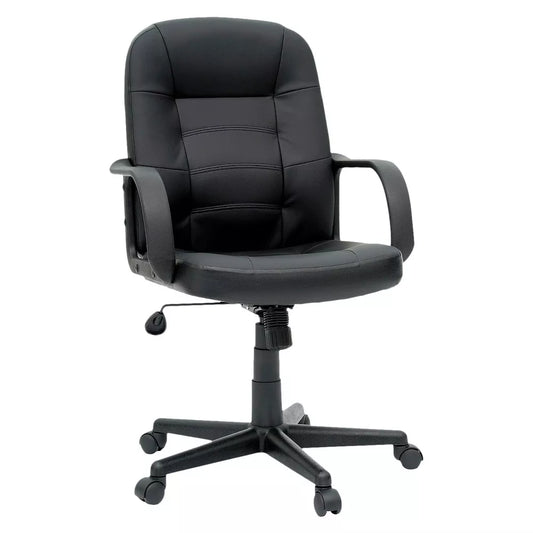 Office Chair Bonded Leather Black- Room Essentials