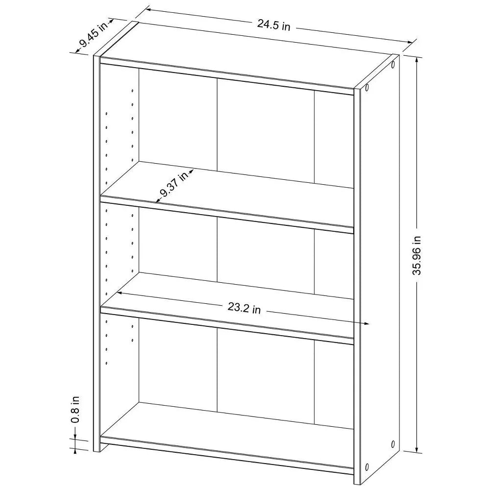 3 Shelf Bookcase Espresso Brown -Room Essentials