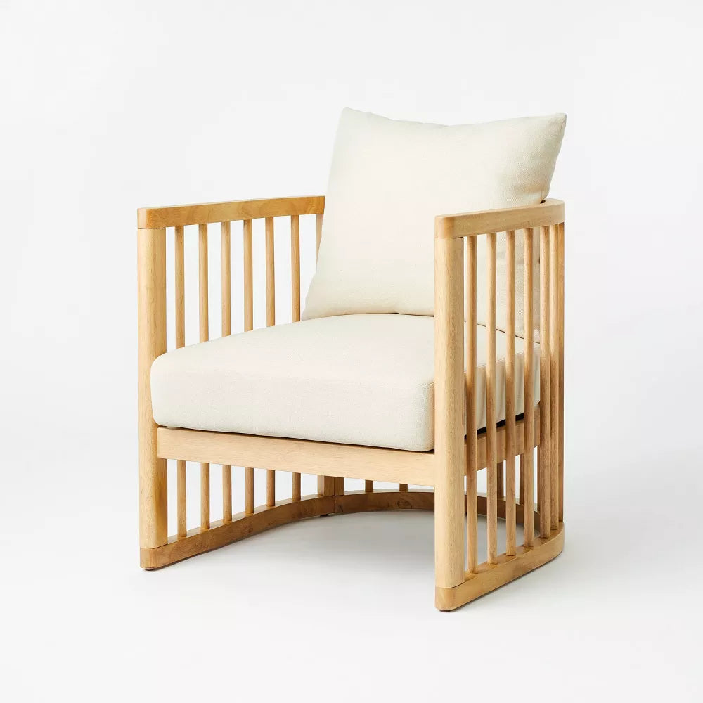 Richfield Barrel Spindle Back Accent Chair Cream/Natural - Threshold designed with Studio McGee