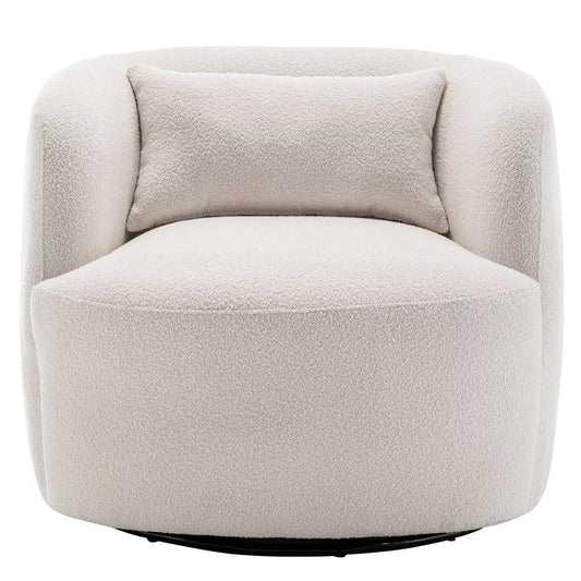 Boucle Upholstered Swivel Armchair - Kinwell