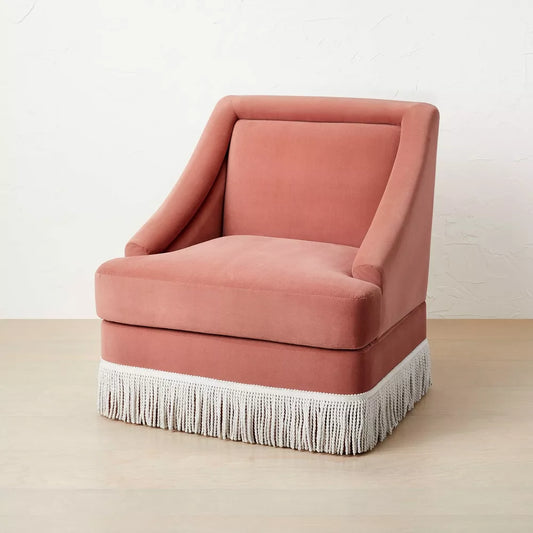 Alberhill Velvet Accent Chair with Fringe - Opalhouse designed with Jungalow