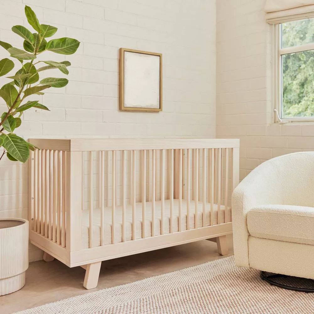 Babyletto Hudson 3-in-1 Convertible Crib with Toddler Rail -Washed Natural