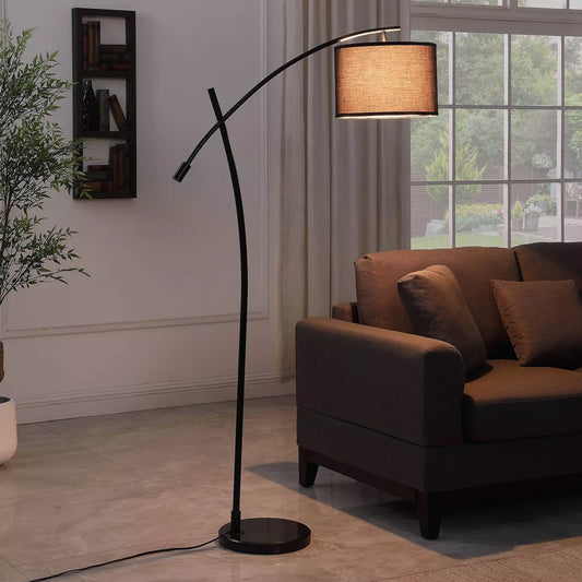 65" Oscar Pendulum Style on Marble Base Metal Floor Lamp