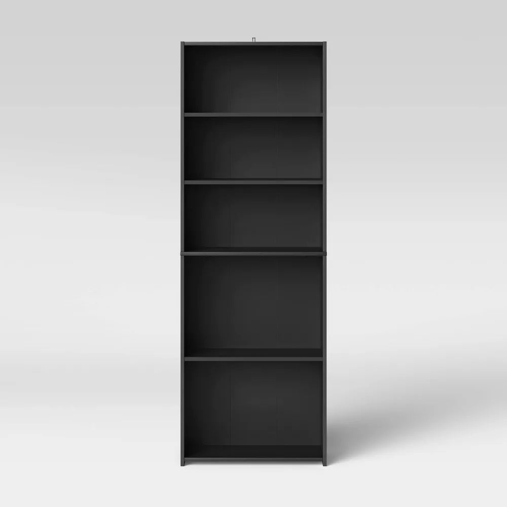 5 Shelf Bookcase Black- Room Essentials
