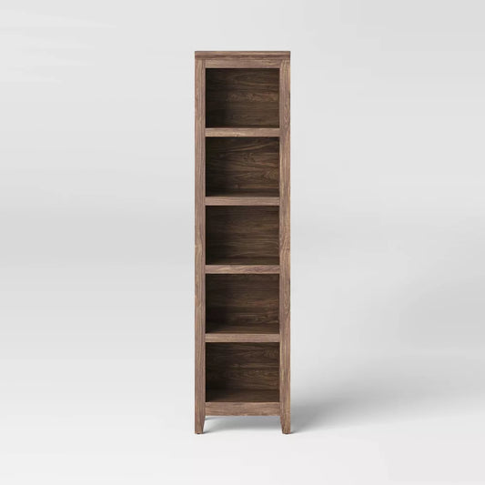 72" Carson Narrow Bookcase Walnut Brown - Threshold