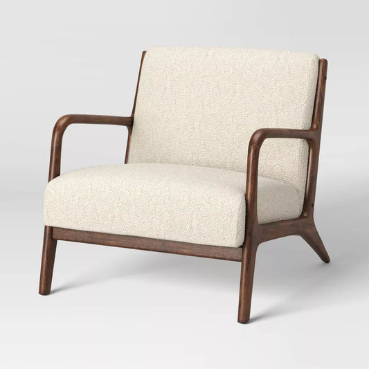 Esters Wood Armchair Cream Boucle/Walnut - Threshold