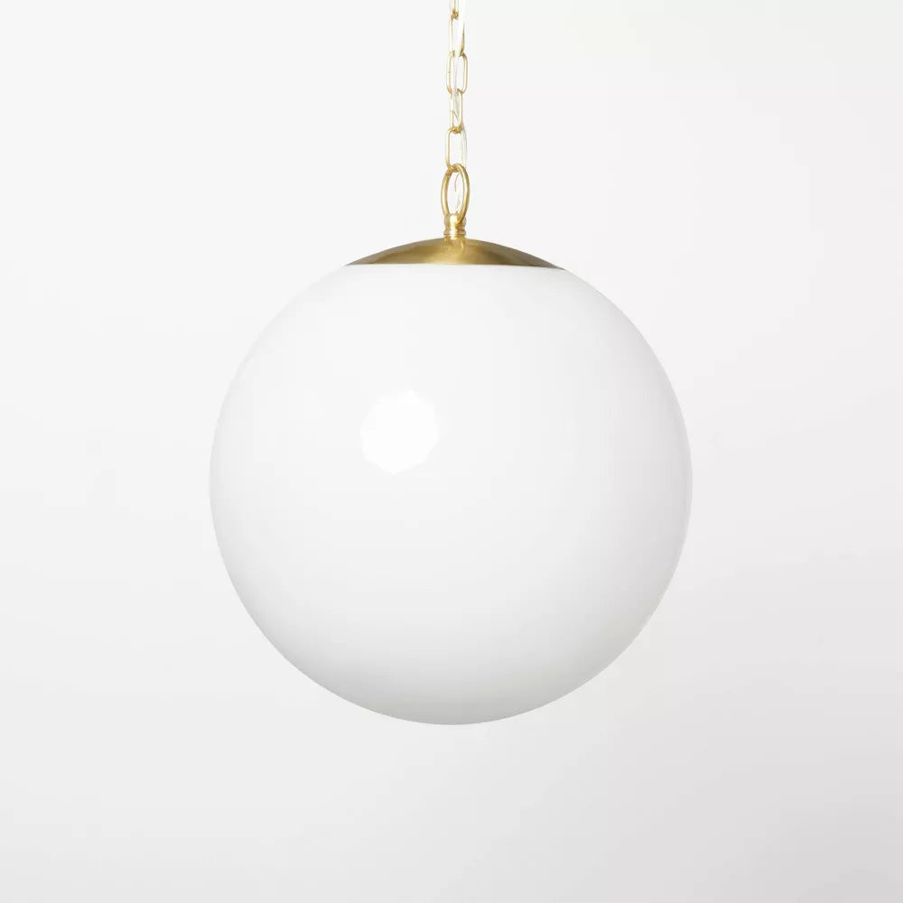 Milk Glass Ceiling Pendant Brass - Threshold designed with Studio McGee