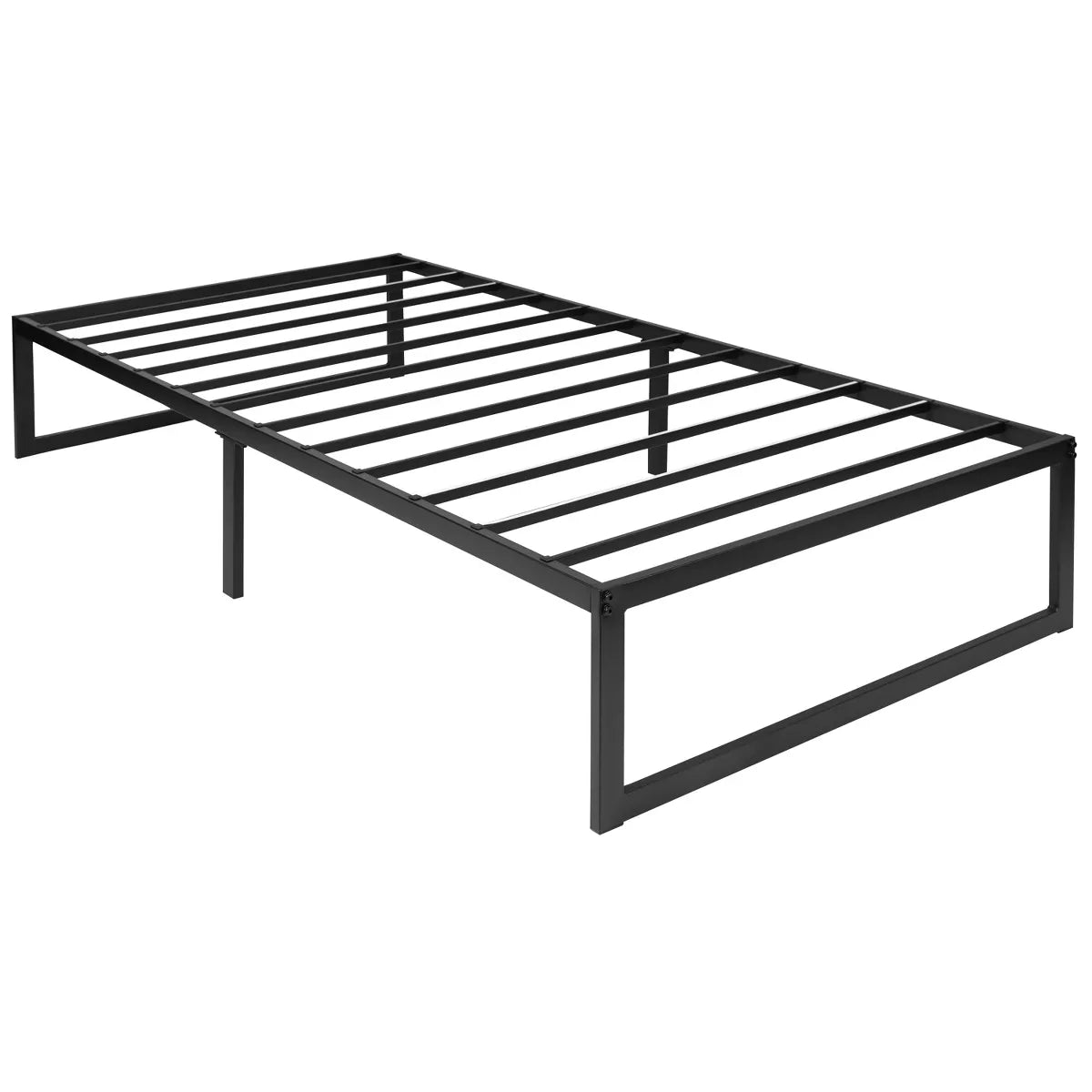 Flash Furniture 14 Inch Metal Platform Bed Frame Twin - No Box Spring Needed with Steel Slat Support and Quick Lock Functionality
