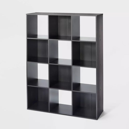 11' 12 Cube Organizer Shelf Expresso Brown- Room Essentials