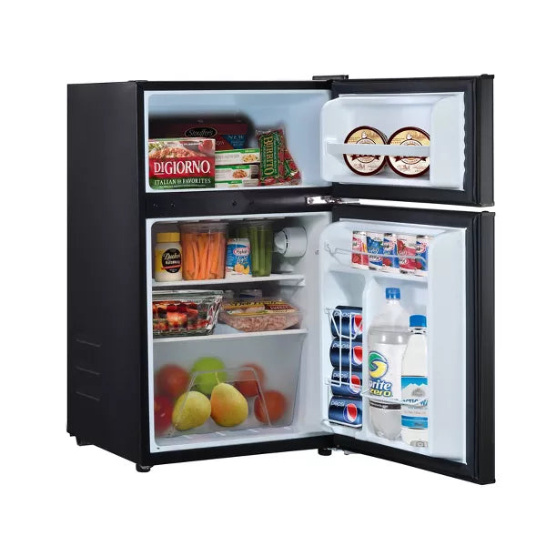 Whirlpool 3.1 Cu. Ft. Mini Refrigerator - Black WH31BKE: Dorm Fridge Freezer Combo, Energy Star, Reversible Door