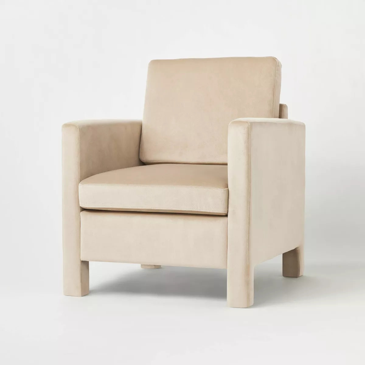 Bellfield Fully Upholstered Accent Chair - Threshold™ designed with Studio McGee-light brown velvet