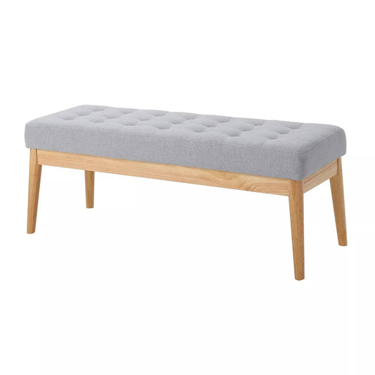 Saxon Upholstered Bench - Light Gray