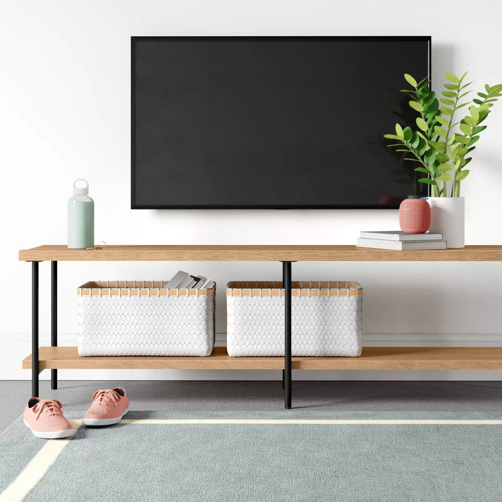 Wood and Metal TV Stand for TVs up to 60" Natural - Room Essentials