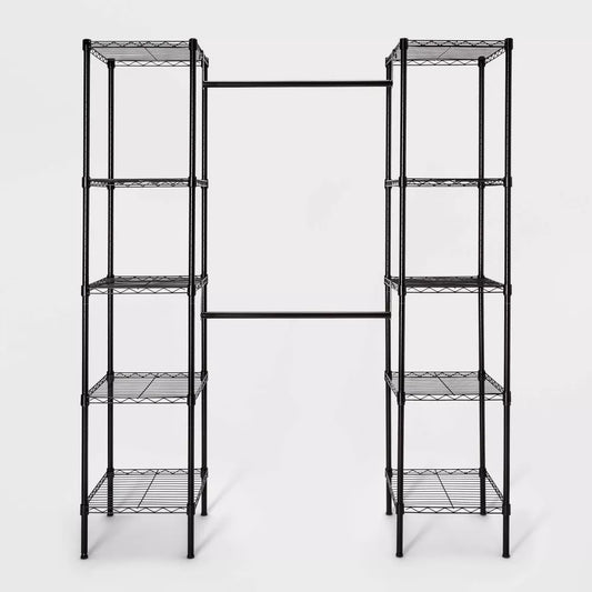 4-8' Wire Closet System Black -Brightroom